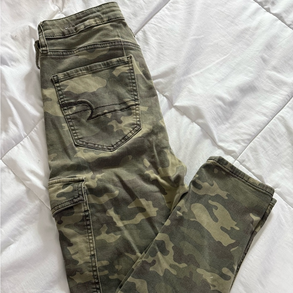 American Eagle Outfitters Green Camouflage Jeggings